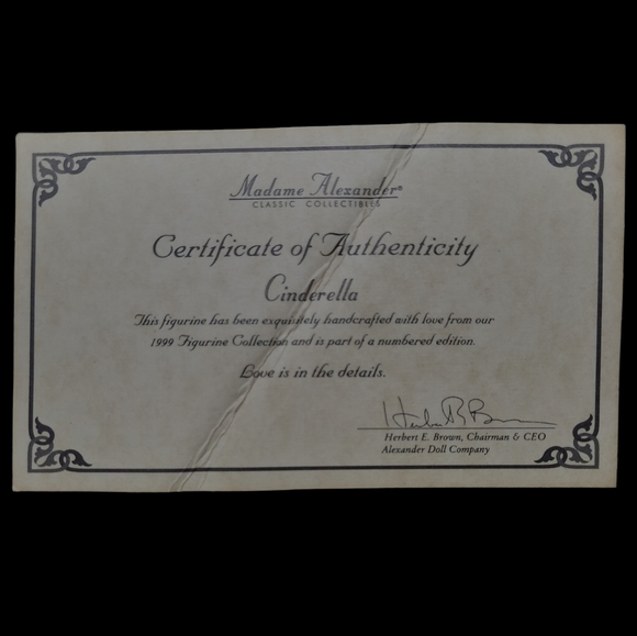 1999 MADAME ALEXANDER CLASSIC COLLECTIBLES - CINDERELLA FIGURINE - 90325 - Picture 10 of 11